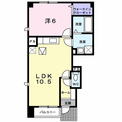 大仙市大曲花園町のアパートの間取り