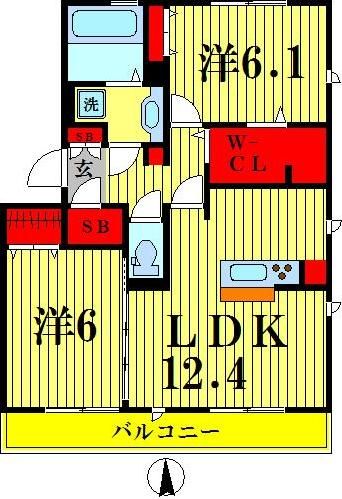 【リヴェール南流山Ｄの間取り】