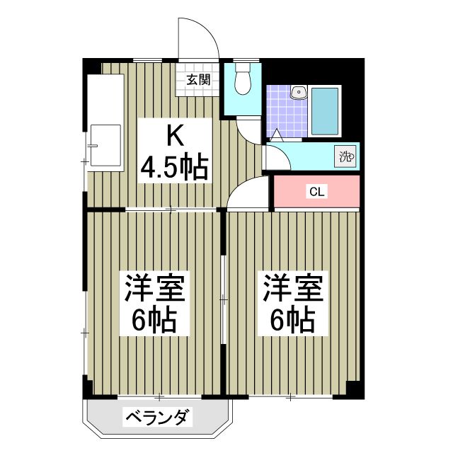 野田市柳沢のアパートの間取り