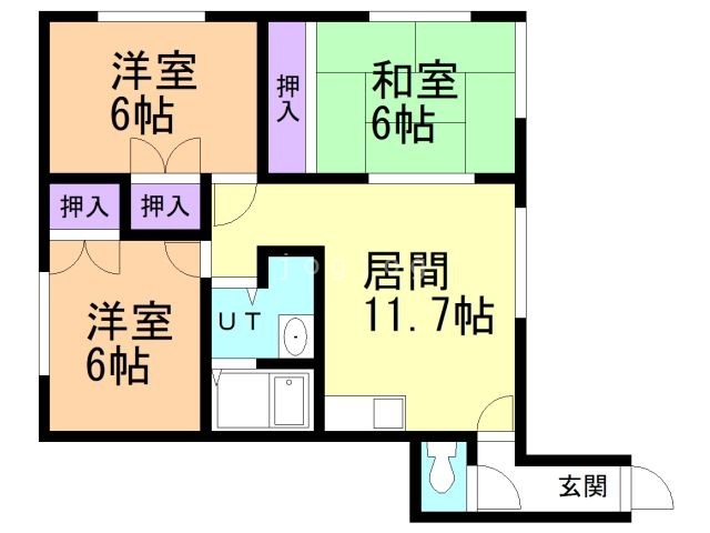 アバカスヴィラ月寒の間取り