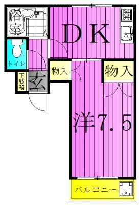 足立区千住大川町のアパートの間取り