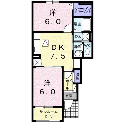 嬉野市嬉野町大字下宿のアパートの間取り