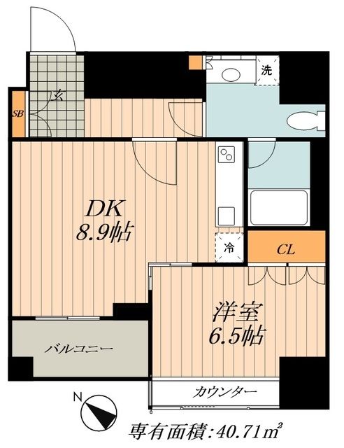 中央区勝どきのマンションの間取り