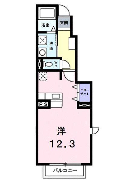 松山市中村のアパートの間取り