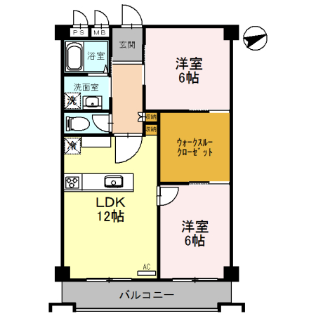 【大阪市住吉区殿辻のマンションの間取り】