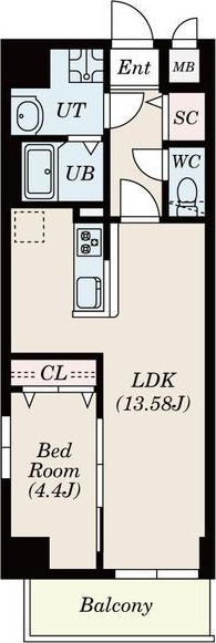 名古屋市中区新栄のマンションの間取り