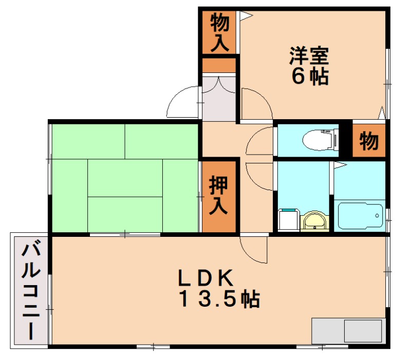 春日市平田台のアパートの間取り