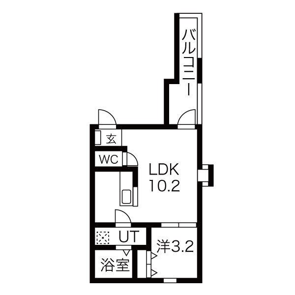 名古屋市中村区長筬町のアパートの間取り