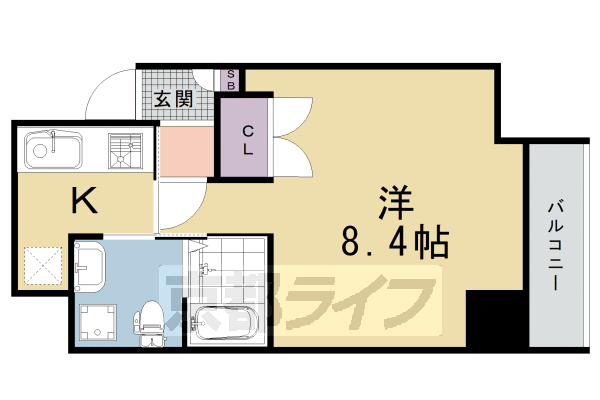 京都市下京区材木町のマンションの間取り