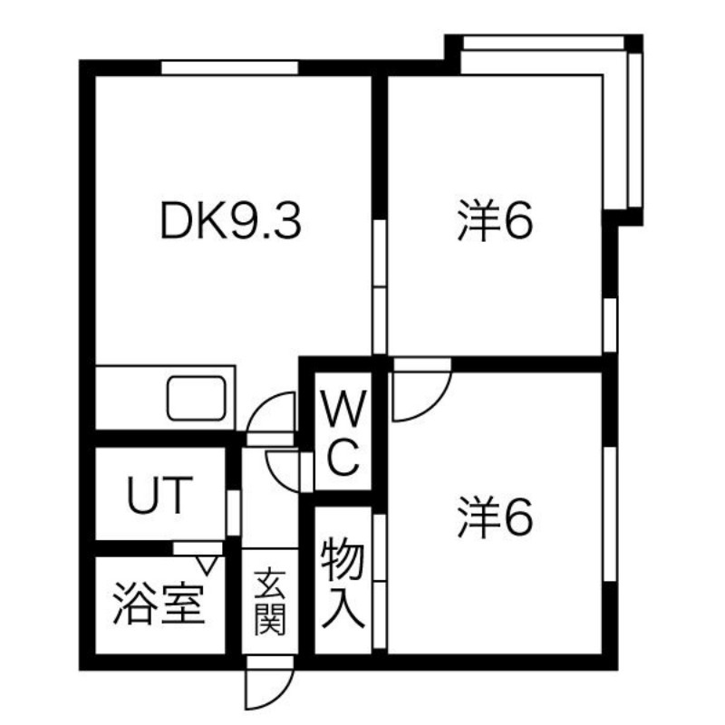 札幌市手稲区新発寒五条のアパートの間取り