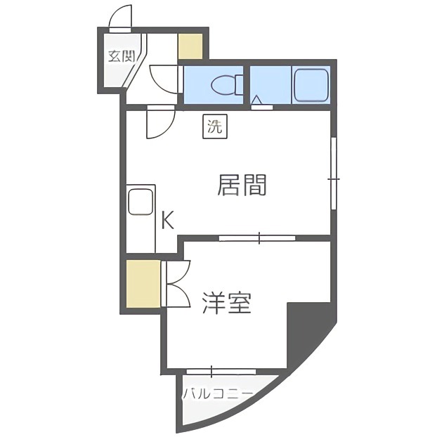 札幌市豊平区美園九条のマンションの間取り