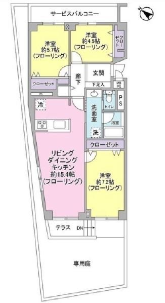 トーア余丁町マンションの間取り