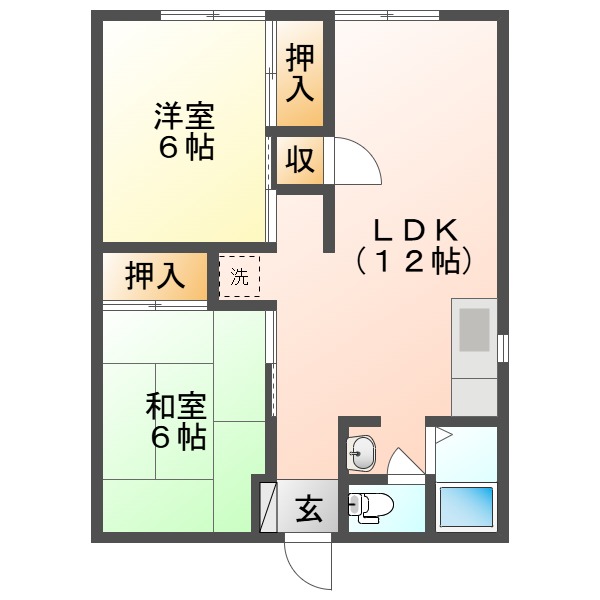 上小島ハイツの間取り
