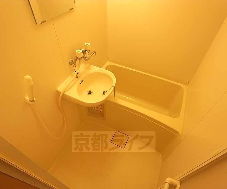 バス・シャワールーム　お風呂に洗面台が付いてます。