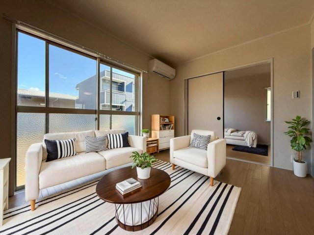 居室・リビング　写真内の家具・家電はAIイメージです。