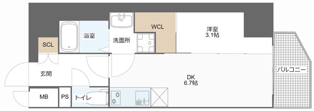 MELDIA CREST 桜ノ宮 Kirschの間取り写真