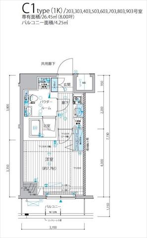 東京メトロ日比谷線 三ノ輪駅 徒歩5分 12階建 築5年の間取り写真