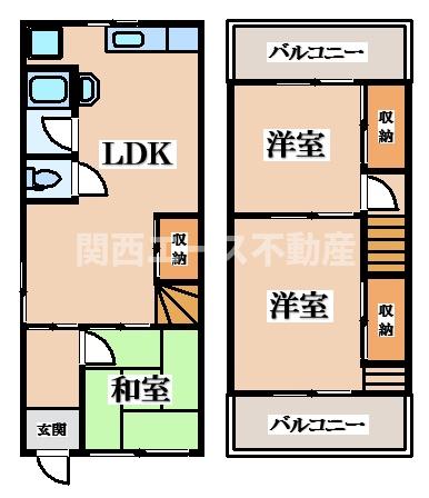 花園東町2丁目貸家の間取り写真