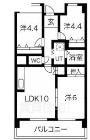 京阪中之島線 中之島駅 徒歩3分 14階建 築31年の間取り写真