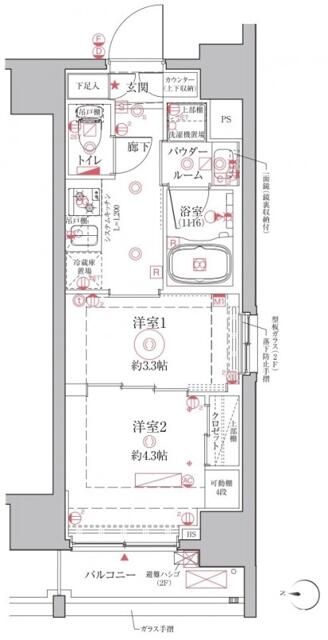 クレイシアIDZ台東竜泉の間取り写真