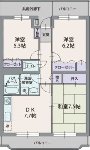 ソレアード京塚原の間取り写真