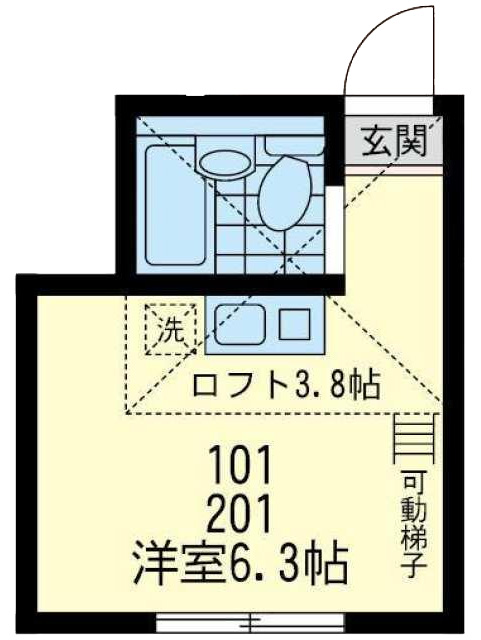 横浜市保土ケ谷区鎌谷町のアパートの間取り