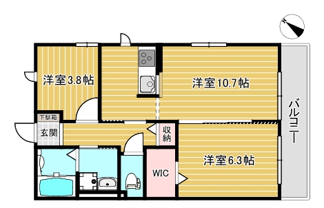 ウィズハイムＤの間取り