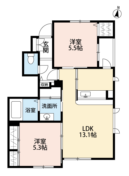 【北九州市小倉南区山手のアパートの間取り】