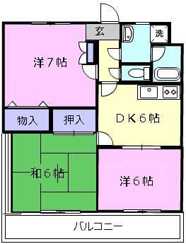 津市白塚町のマンションの間取り