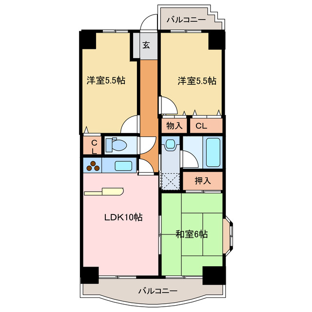 ライオンズマンション新居浜徳常町の間取り