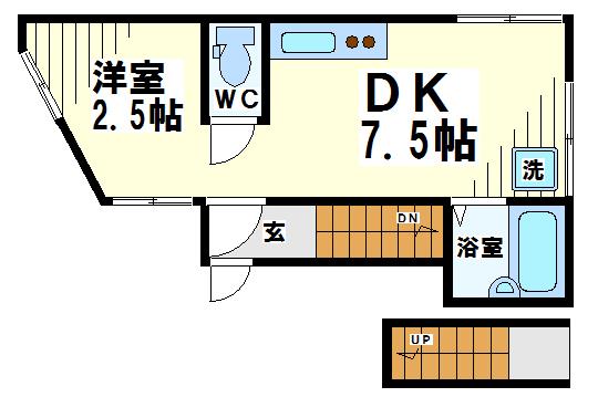 【府中市天神町のアパートの間取り】