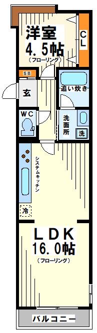 世田谷区給田のマンションの間取り