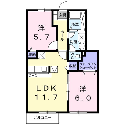 フォンテーヌ西美濃Ａの間取り