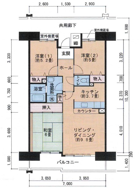 ＵＲ都市機構八尾若草団地３号棟_間取り_0