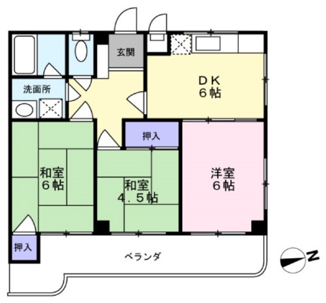 第２ビューハイツムカイの間取り