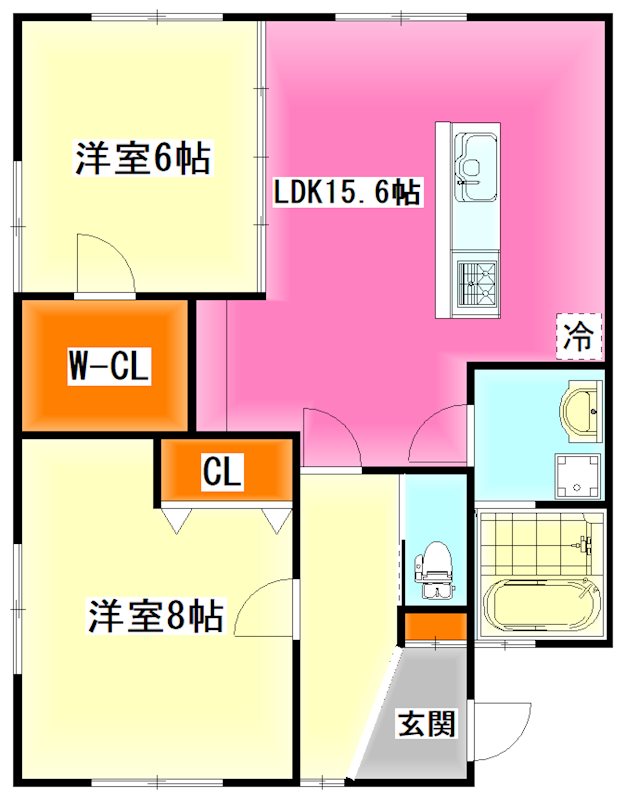 梅ノ杜Avenir Mell　B棟の間取り