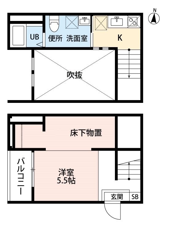 名古屋市中川区荒中町のアパートの間取り