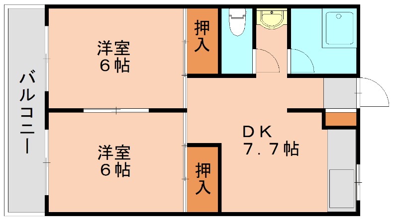 春日市伯玄町のマンションの間取り