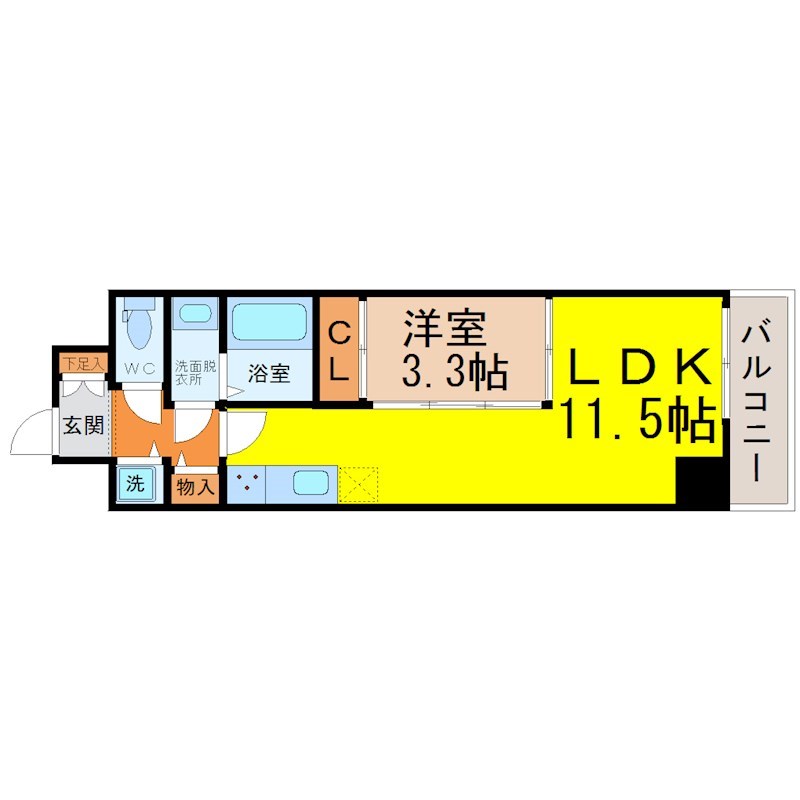 【名古屋市東区相生町のマンションの間取り】