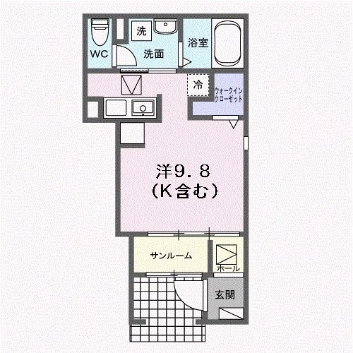 糸島市波多江駅南のアパートの間取り