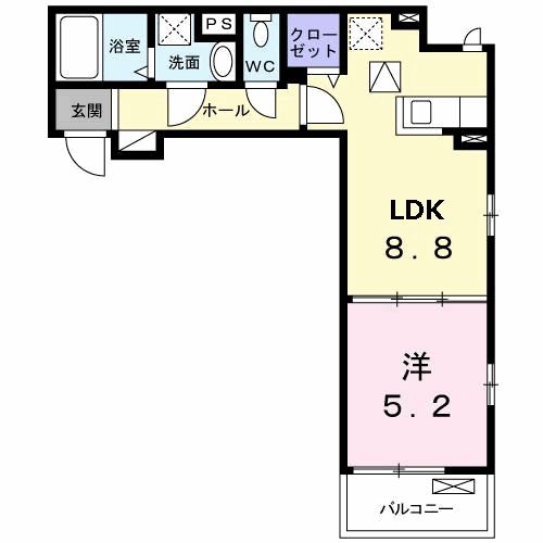 新潟市東区下場本町のアパートの間取り