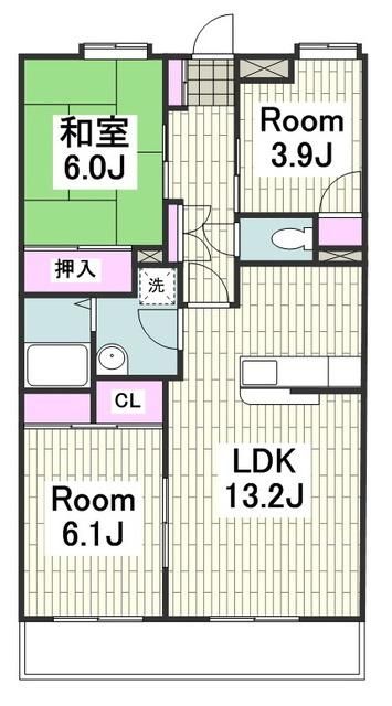 横浜市港南区大久保のマンションの間取り