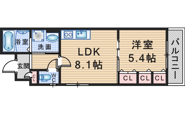 【豊中市曽根南町のアパートの間取り】