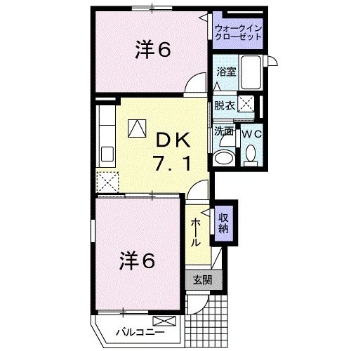 牧之原市布引原のアパートの間取り