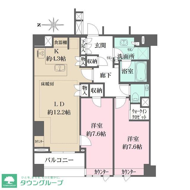 港区高輪のマンションの間取り