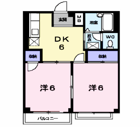 郡山市字名倉のアパートの間取り