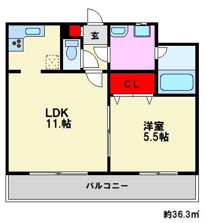 福岡市南区向野のマンションの間取り