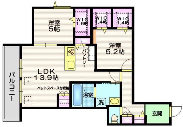 【品川区西品川のマンションの間取り】