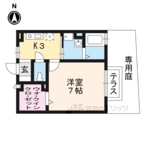 相楽郡精華町大字北稲八間のアパートの間取り