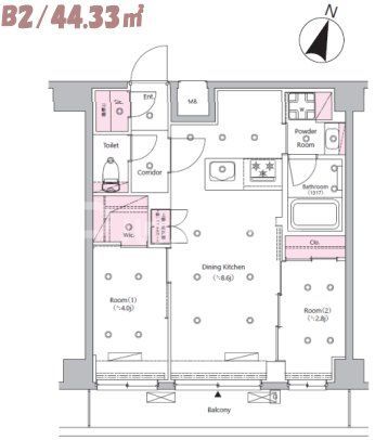 北区滝野川のマンションの間取り